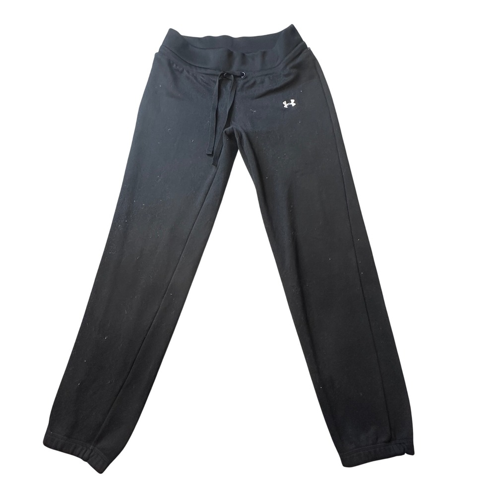 Under Armour Sweatpants Womens M Black Joggers Fleece Drawstring Athletic Active